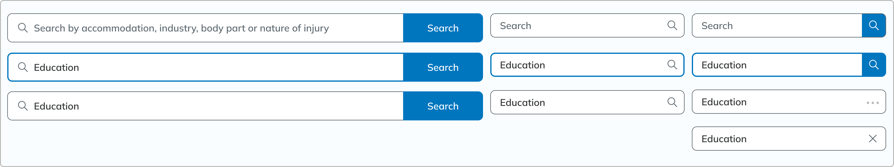 search bar components